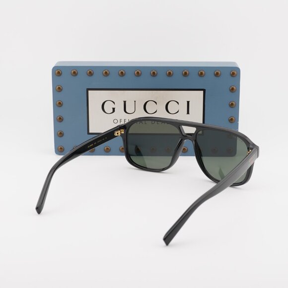 Gucci GG1856S 001 Aviator Sunglasses – Black/Grey - Picture 10 of 11